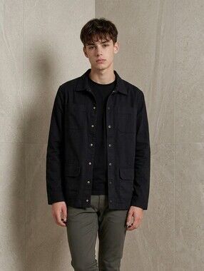 NWT Thereabouts Boys Black Twill Cargo Jacket  ~sz L 14/16
